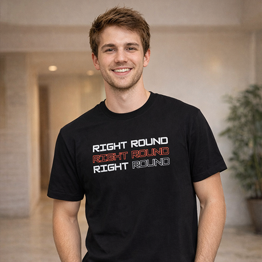 3 letter Black Layered T-Shirt